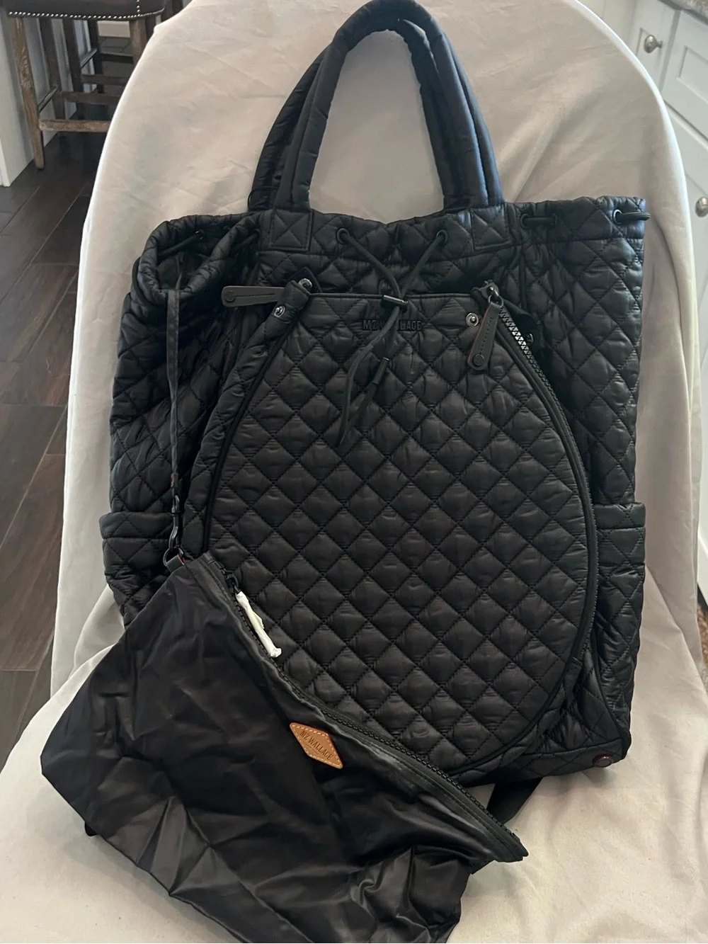 MZ Wallace DOUBLES Black Quilted Backpack Bag $295 NEW